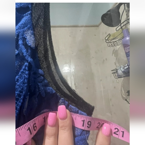 BELLE BADGLEY MISHKA SANDRINE FLORAL V-NECK, SLEEVELESS EMBROIDERY DRESS - Picture 12 of 13